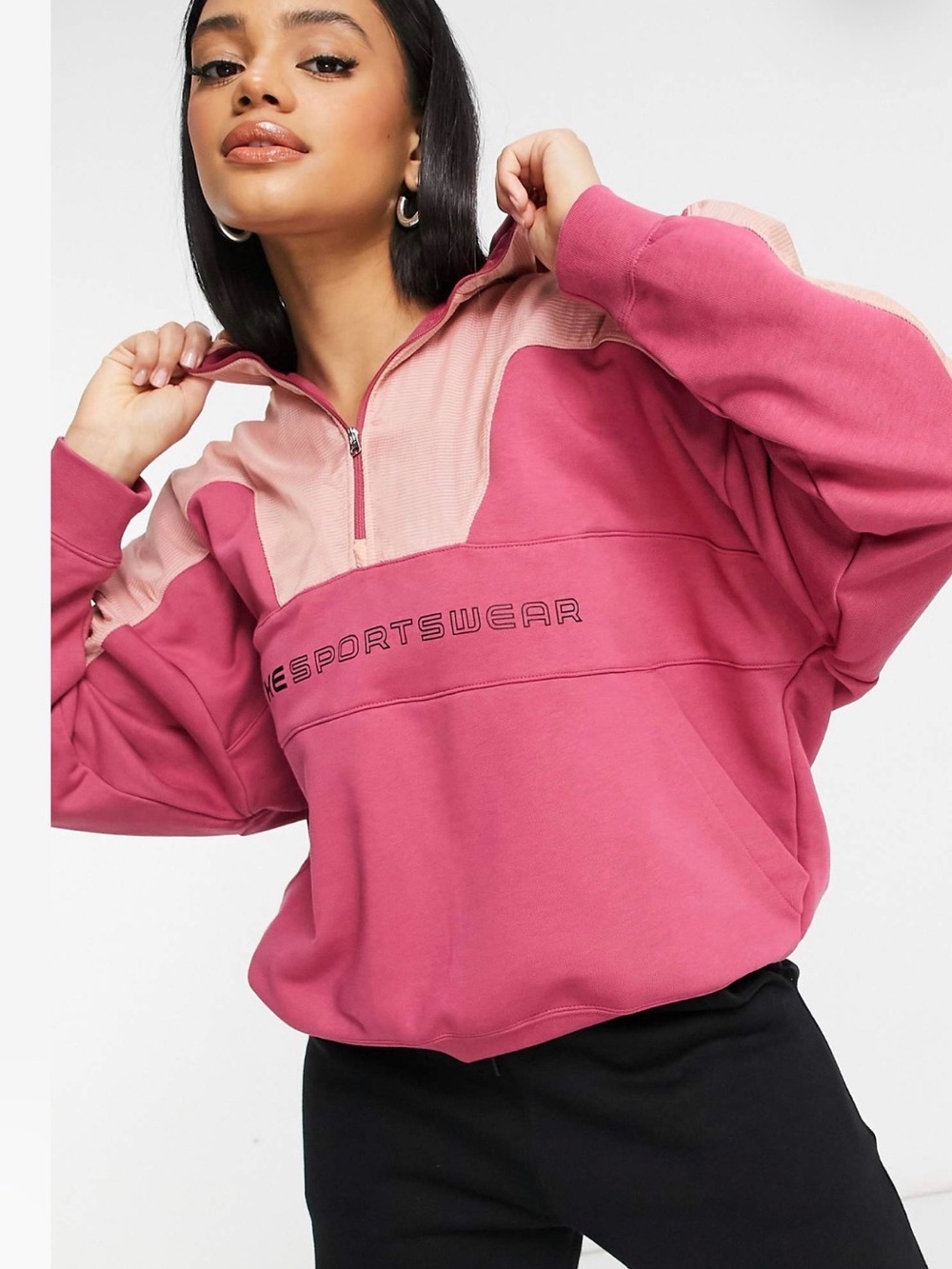 Women's Nike Pink Half-Zip Sports Sweatshirt(limited edition)
